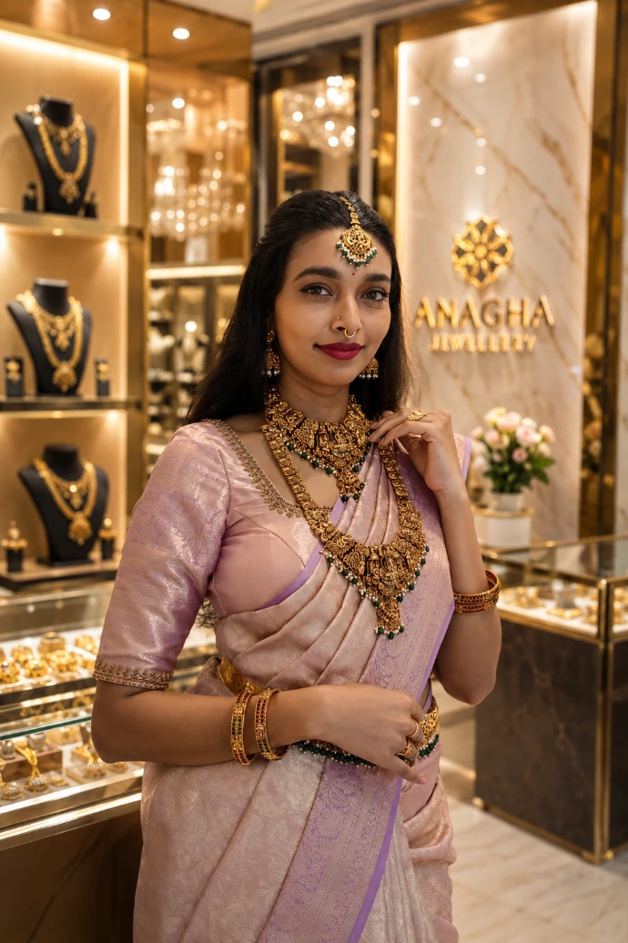 Women wearing bridal set 